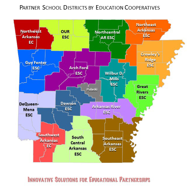 Map of ISEP Educational Service Cooperatives
